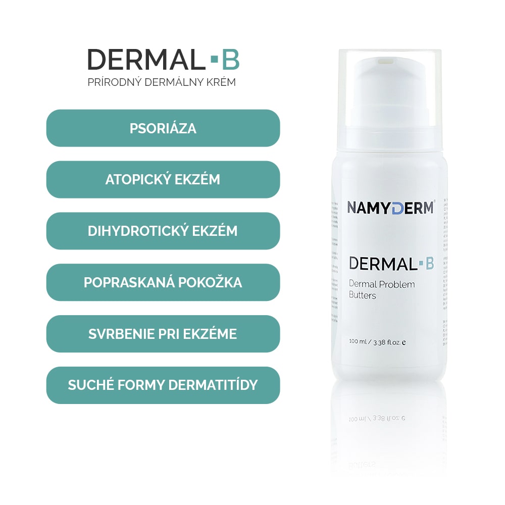 DERMAL B – prírodný dermálny krém. Psoriáza, atopický ekzém, dermatitída.