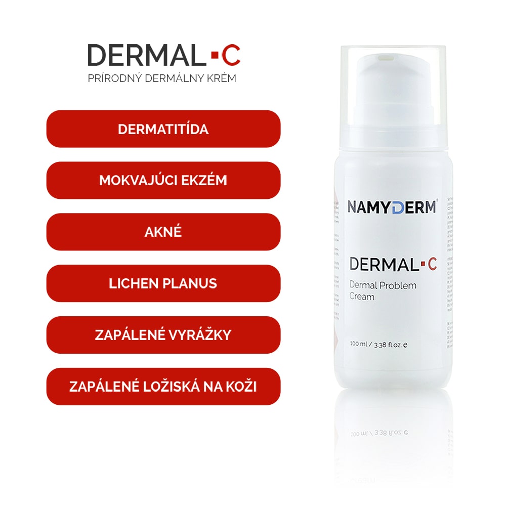 DERMAL C – prírodný dermálny krém. Ekzém, akné, dermatitída.