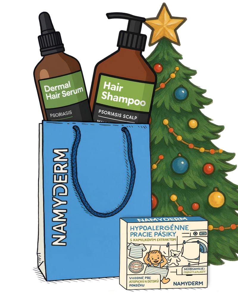 Zvýhodnený darčekový balíček produktov na psoriázu vo vlasoch